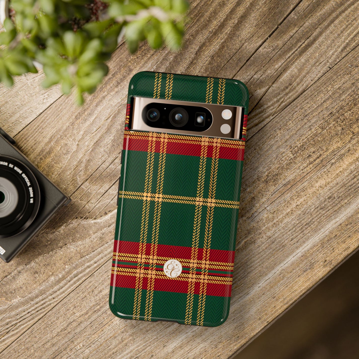 Green Red & Gold Plaid Tough Phone Case
