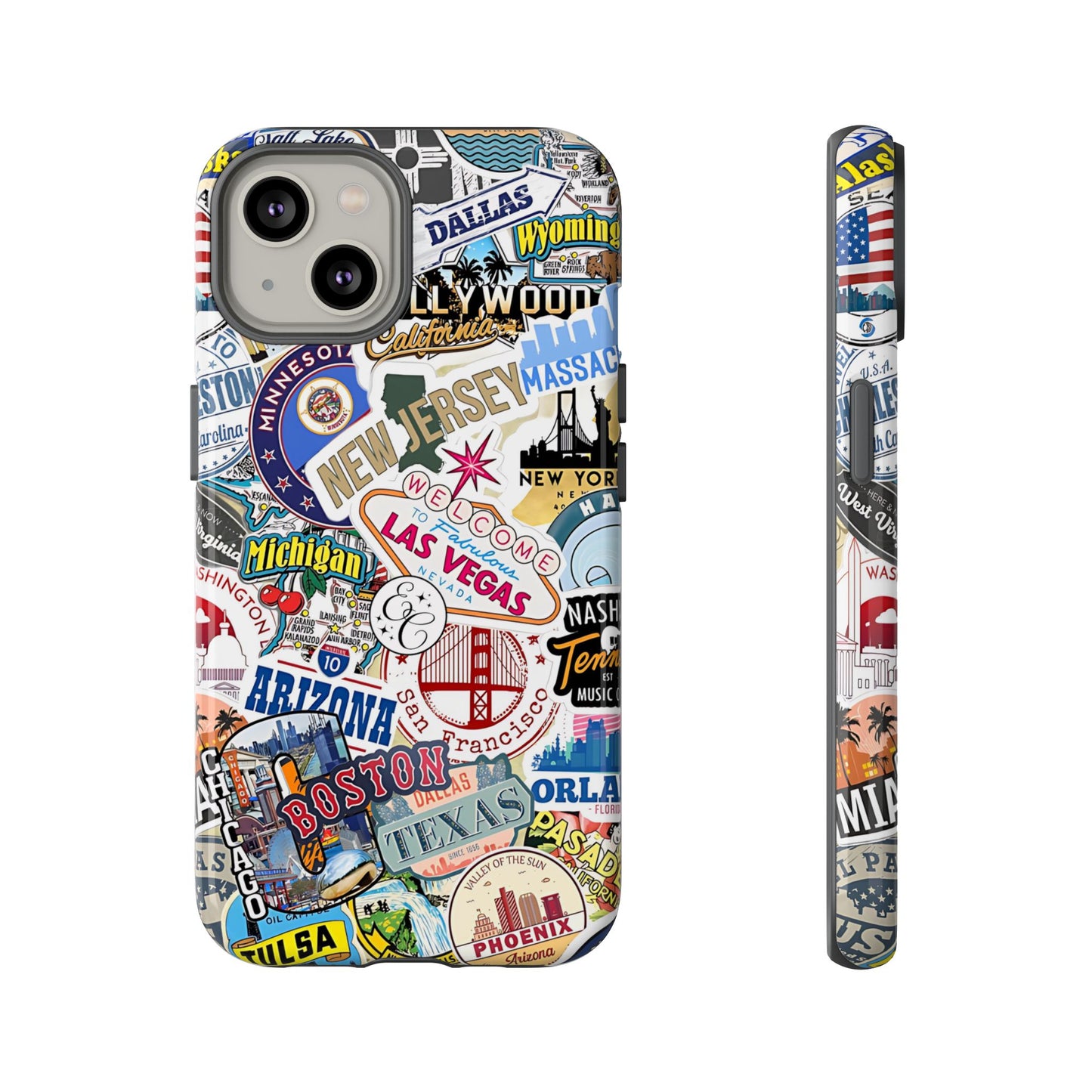 USA Travel Stickers Tough Phone Case
