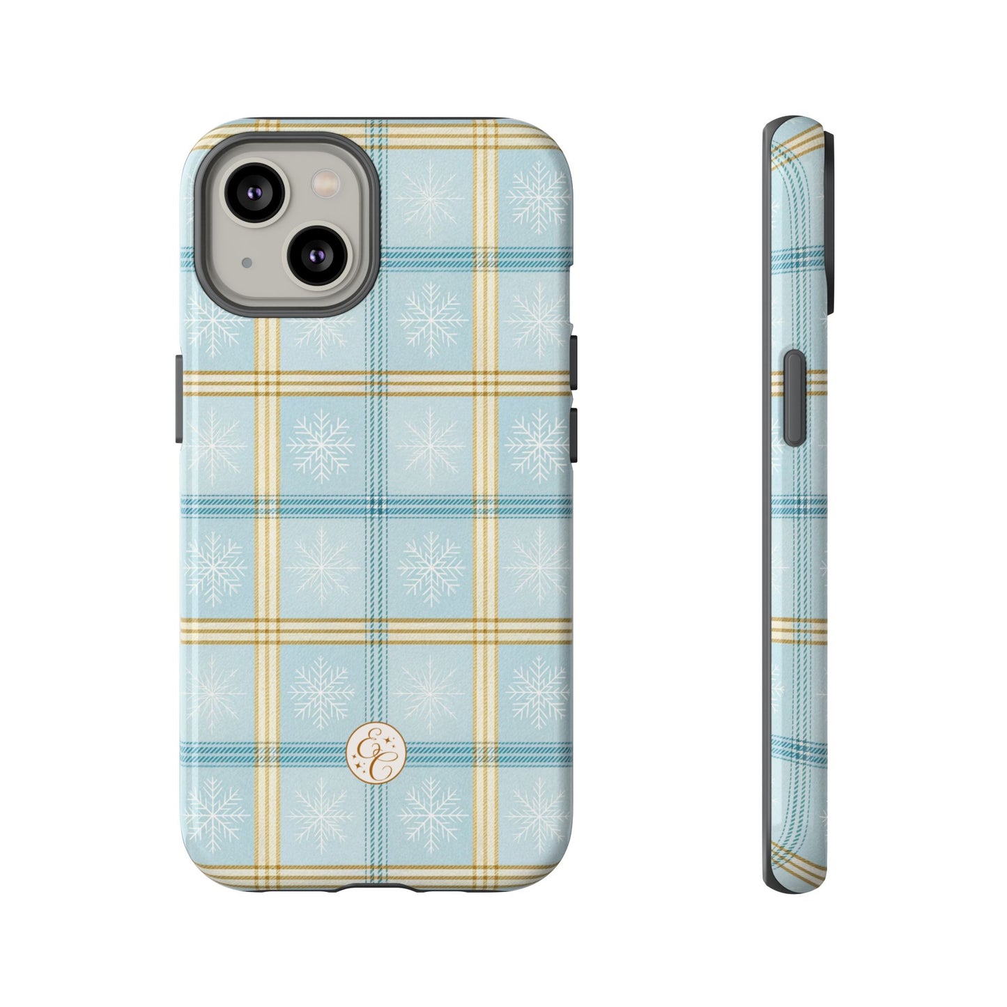Blue Winter Plaid Tough Phone Case