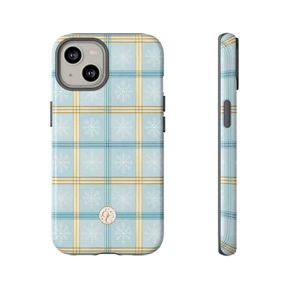 Blue Winter Plaid Tough Phone Case