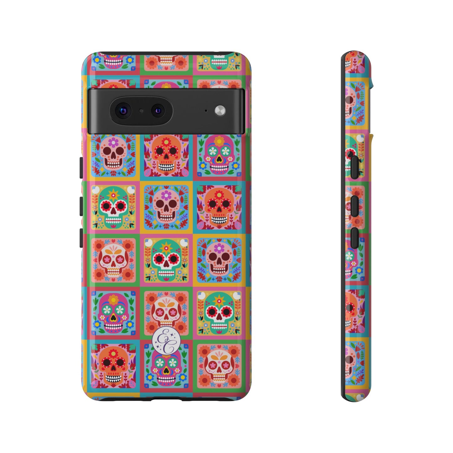 Colorful Sugar Skull Pattern Tough Phone Case