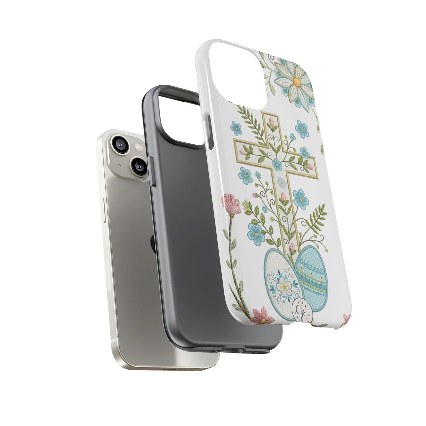 Vintage Easter Floral Cross Tough Phone Case