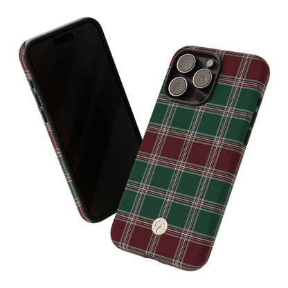 Green & Burgundy Plaid Tough Phone Case