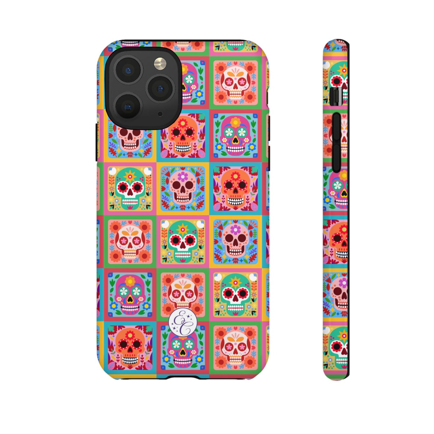 Colorful Sugar Skull Pattern Tough Phone Case