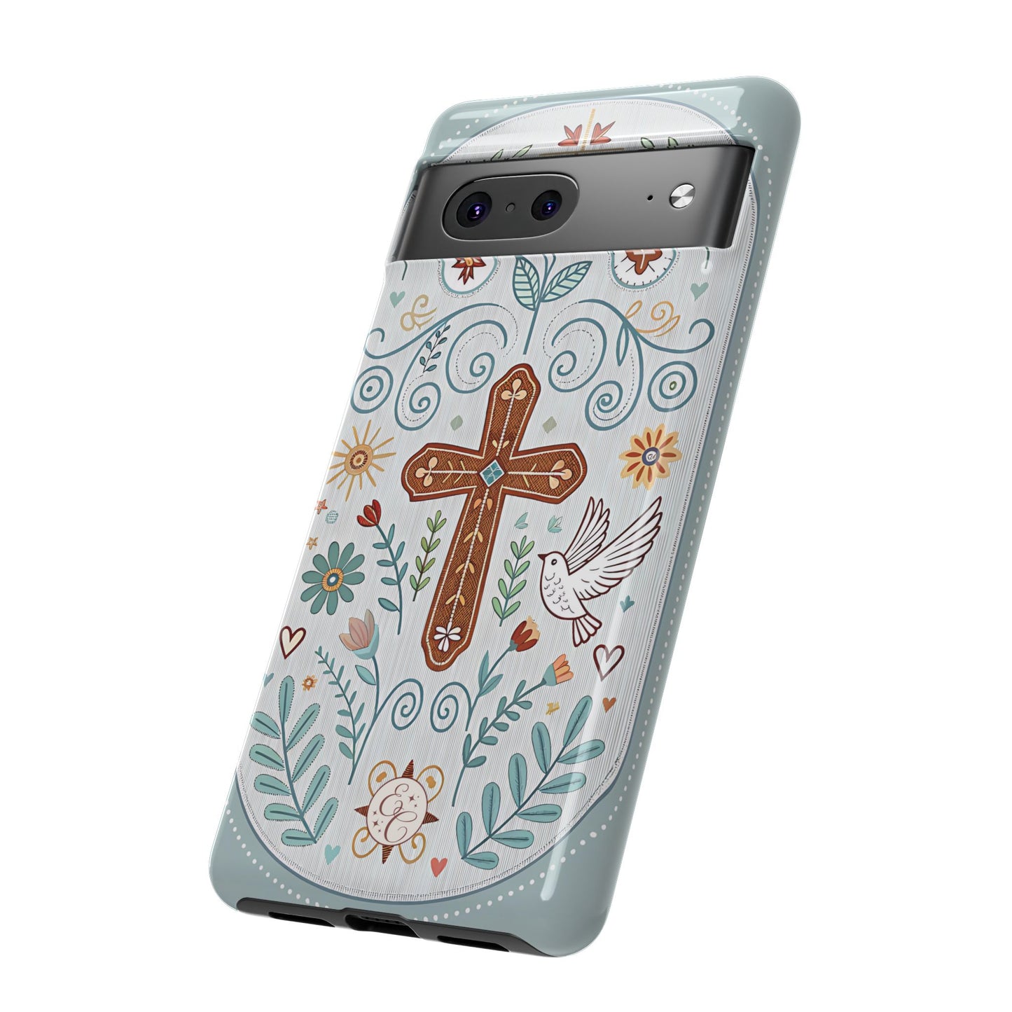 Christian Cross Floral Tough Phone Case