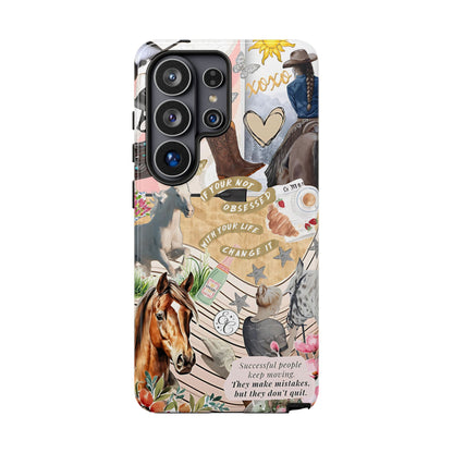 Equestrian Cowgirl Collage Tough Phone Case