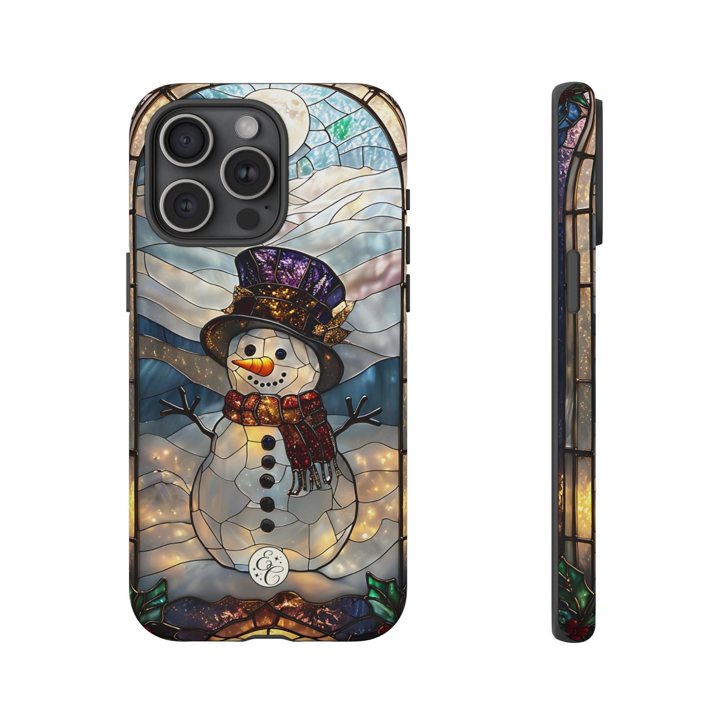 Snowman Stained Glass Tough Phone Case