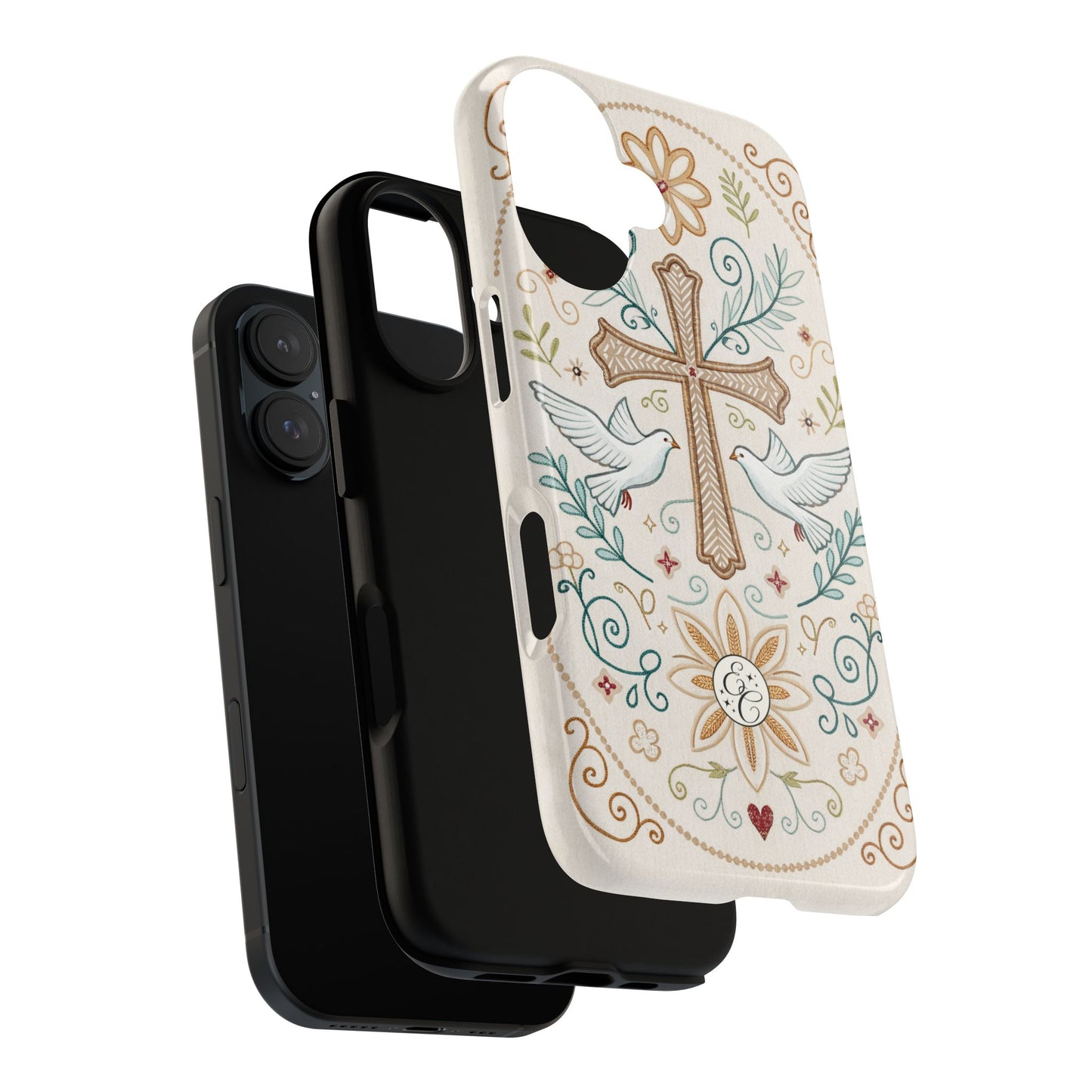Christian Cross and Doves Tough Phone Case