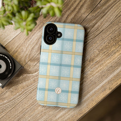 Blue Winter Plaid Tough Phone Case