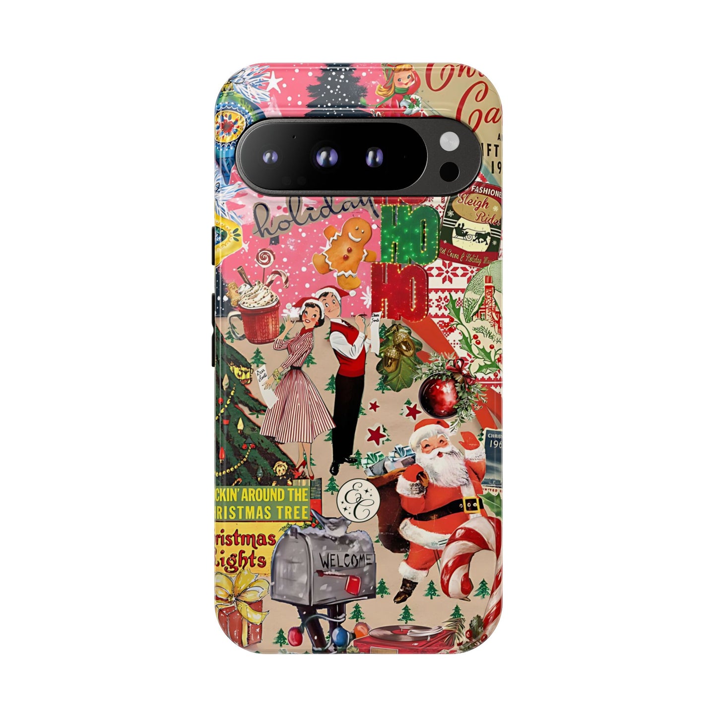 Vintage Christmas Collage Tough Phone Case