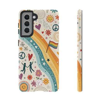 LGTBQ+ Pride Boho Doodle Tough Phone Case