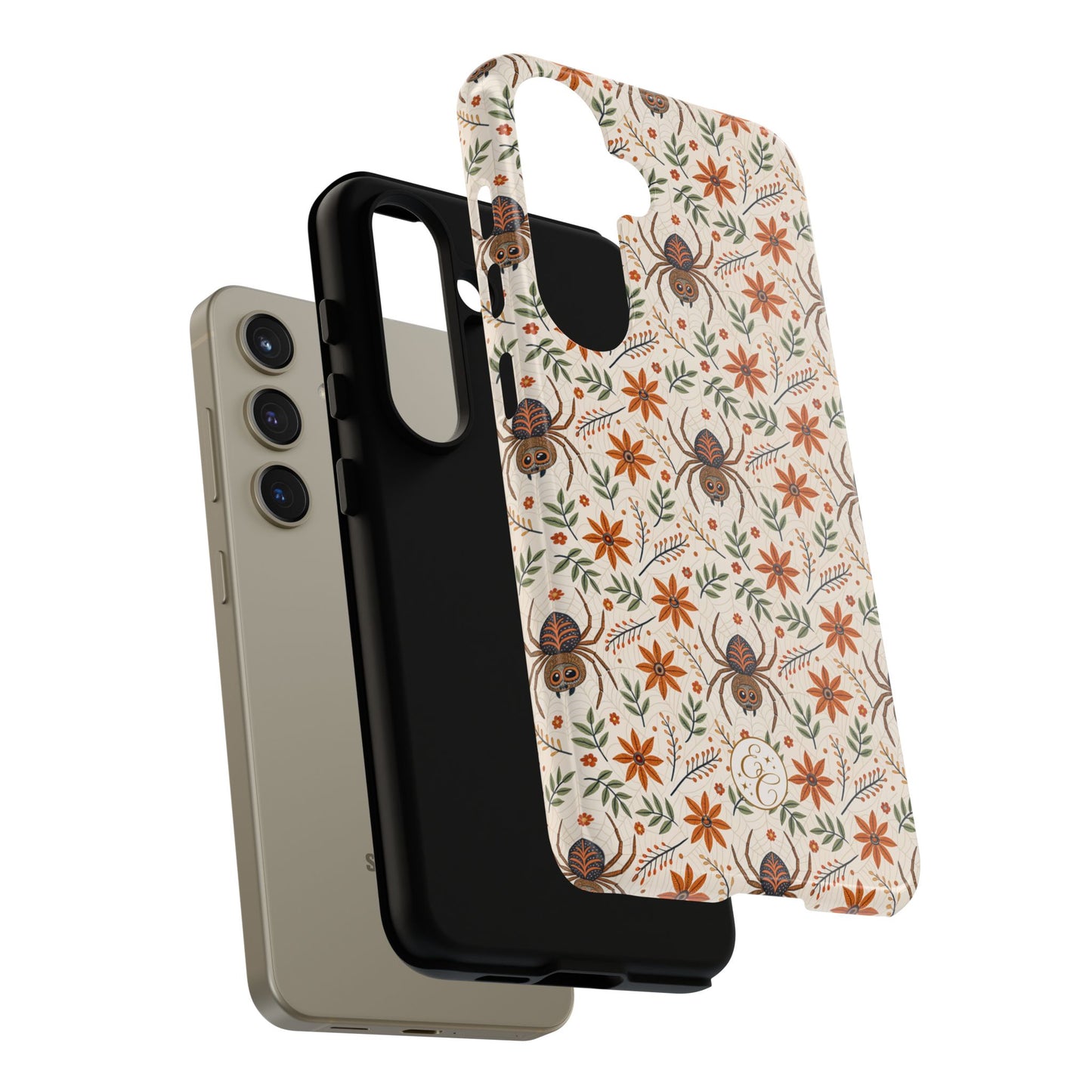 Boho Floral Spider Pattern Tough Phone Case