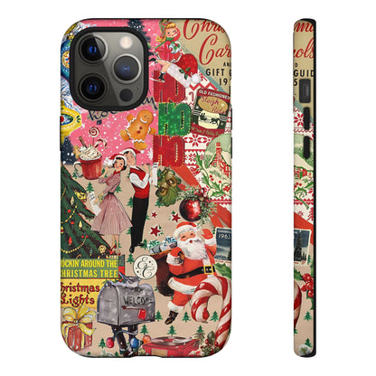 Vintage Christmas Collage Tough Phone Case