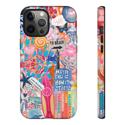 Colorful Beach Collage Tough Phone Case