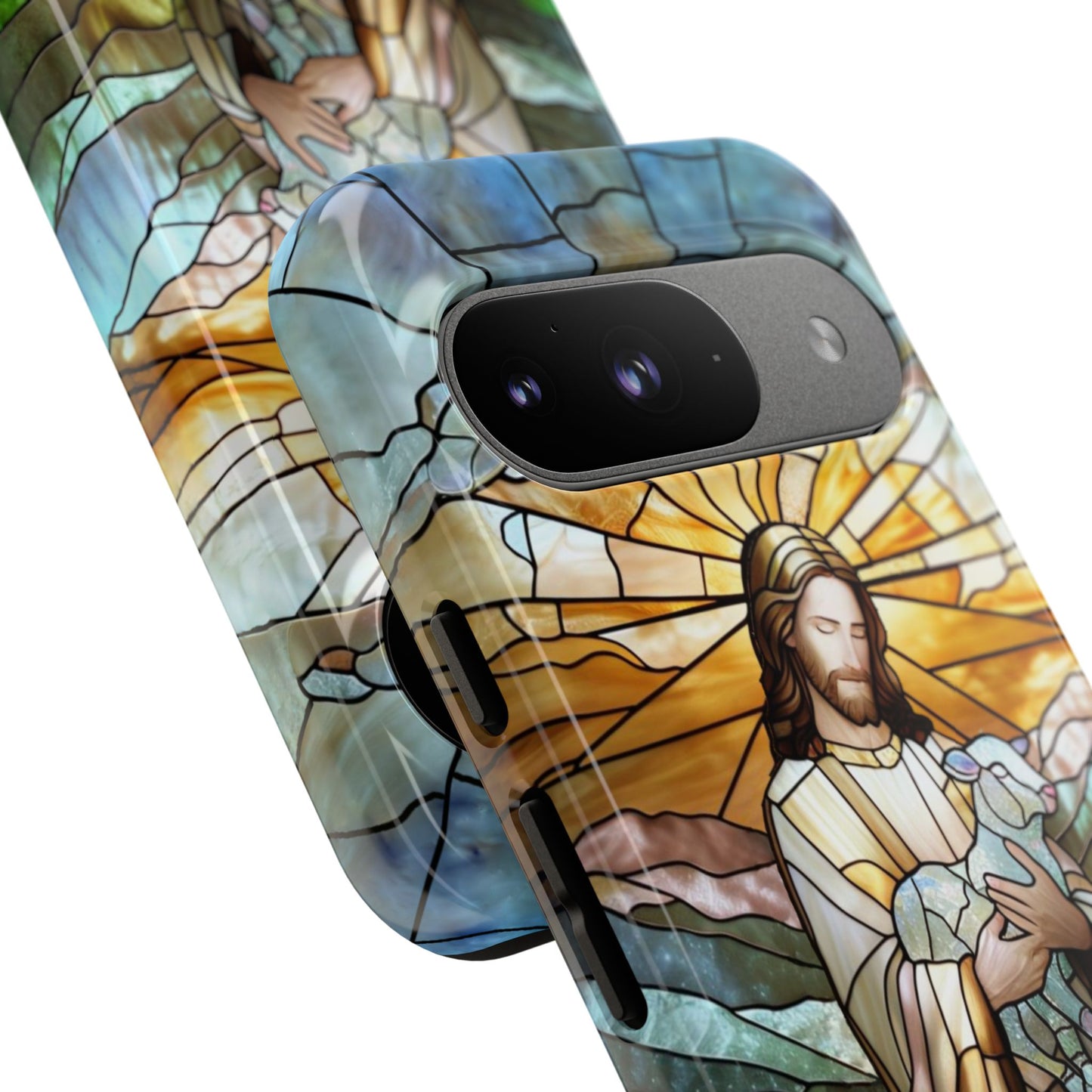 Jesus Holding a Lamb Stained Glass Tough Phone Case