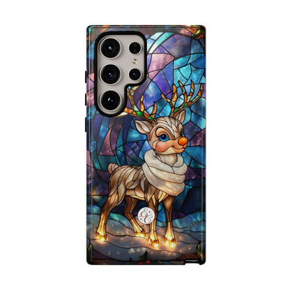 Cute Reindeer Stained Glass Tough Phone Case