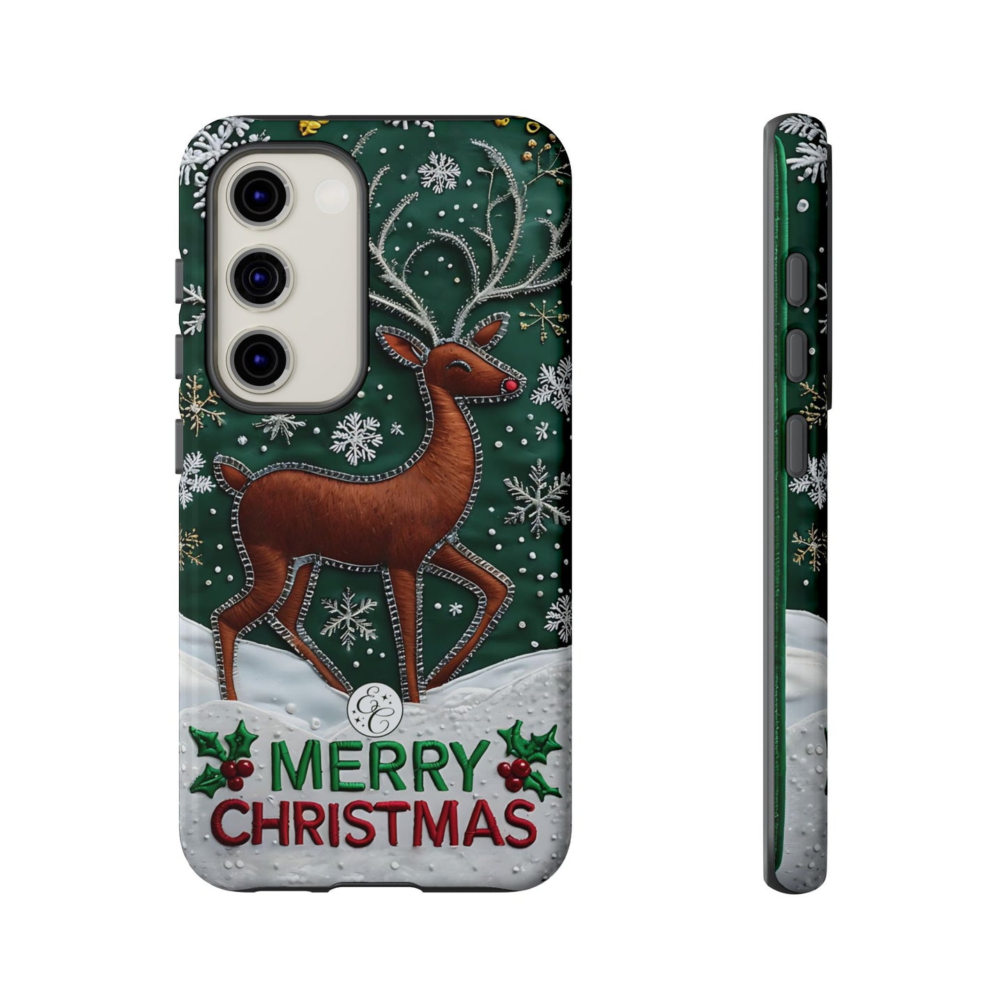 Merry Christmas Reindeer Tough Phone Case