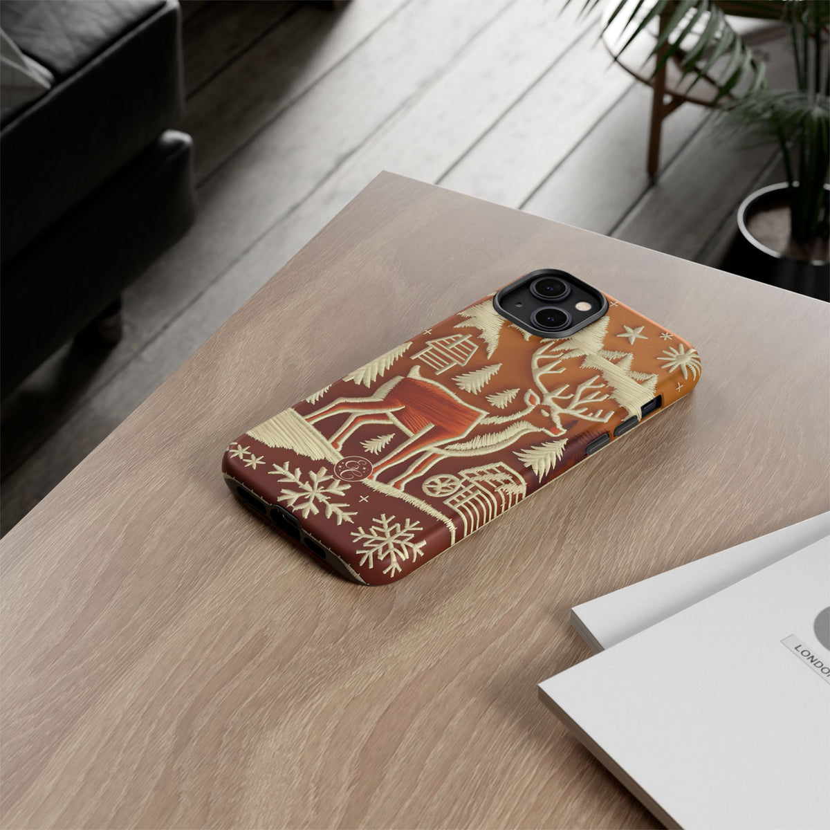 Rustic Reindeer Christmas Phone Case