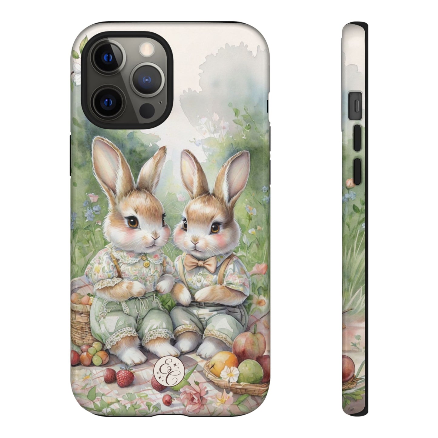 Vintage Bunny Picnic Tough Phone Case