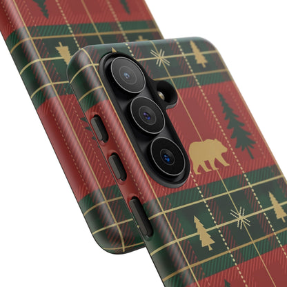 Christmas Bear Plaid Phone Case