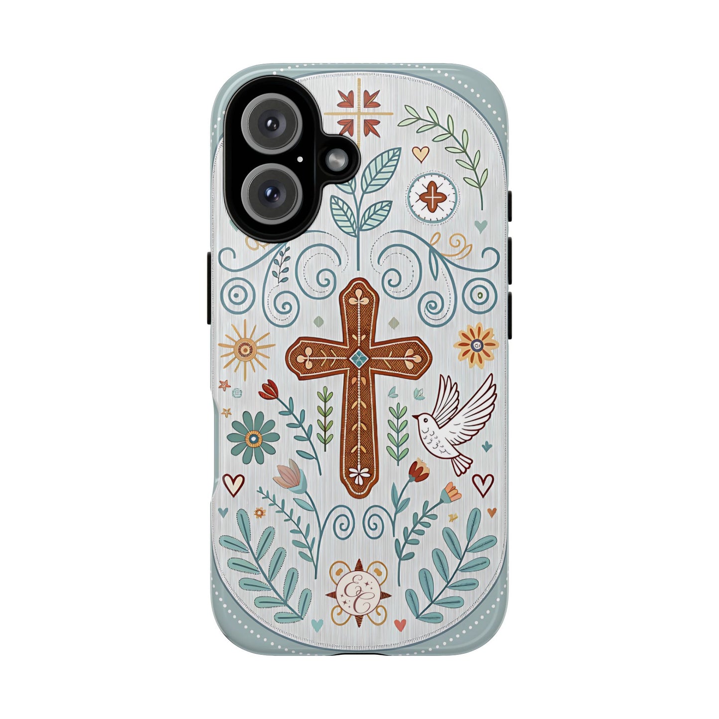 Christian Cross Floral Tough Phone Case