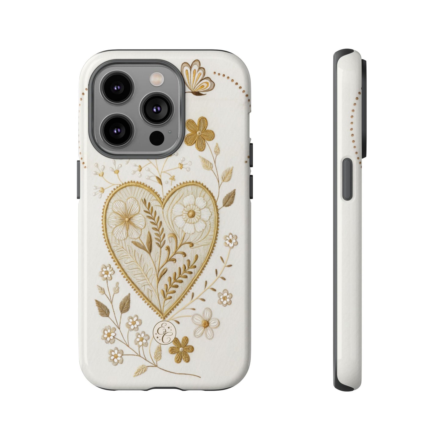 Floral Heart Design Tough Phone Case