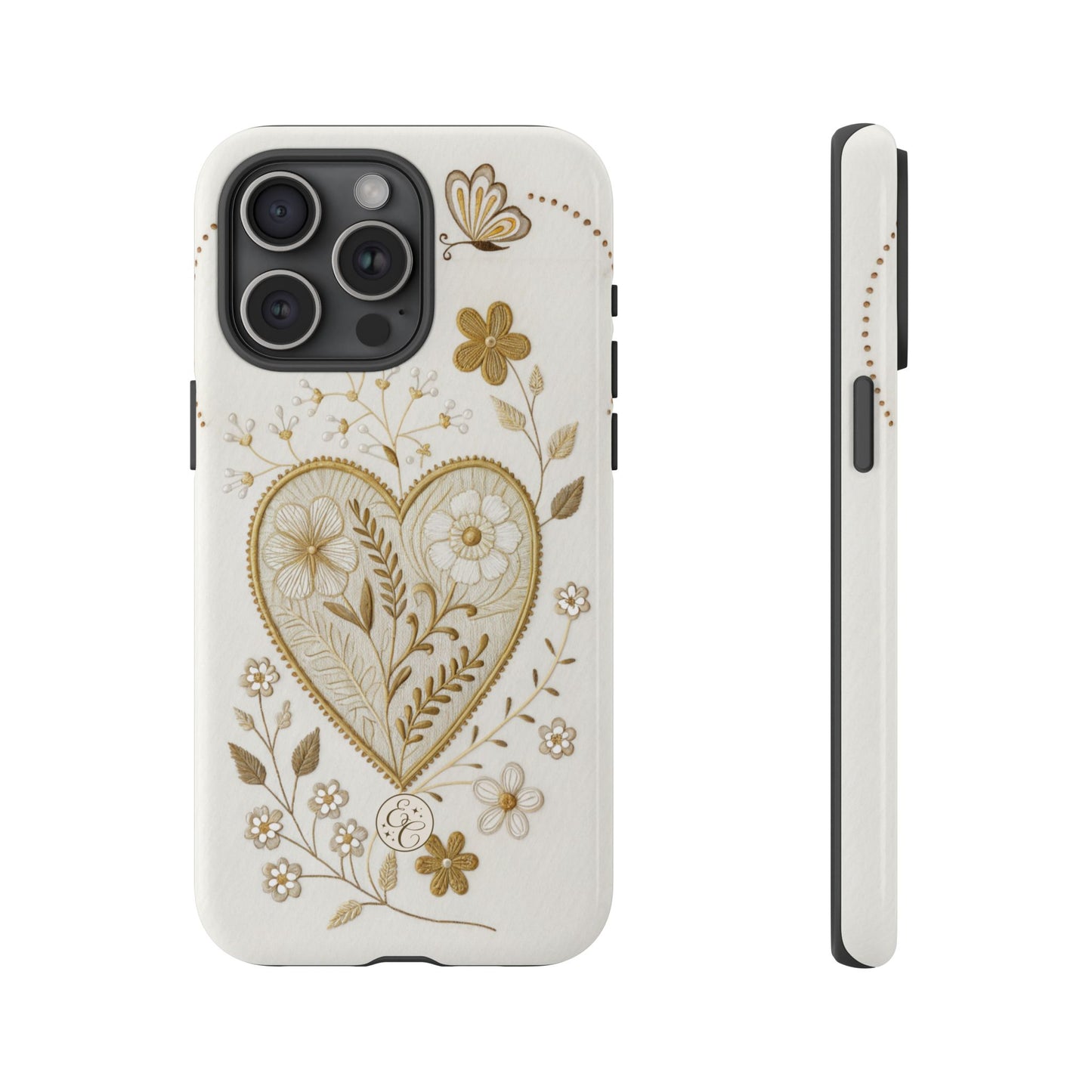 Floral Heart Design Tough Phone Case