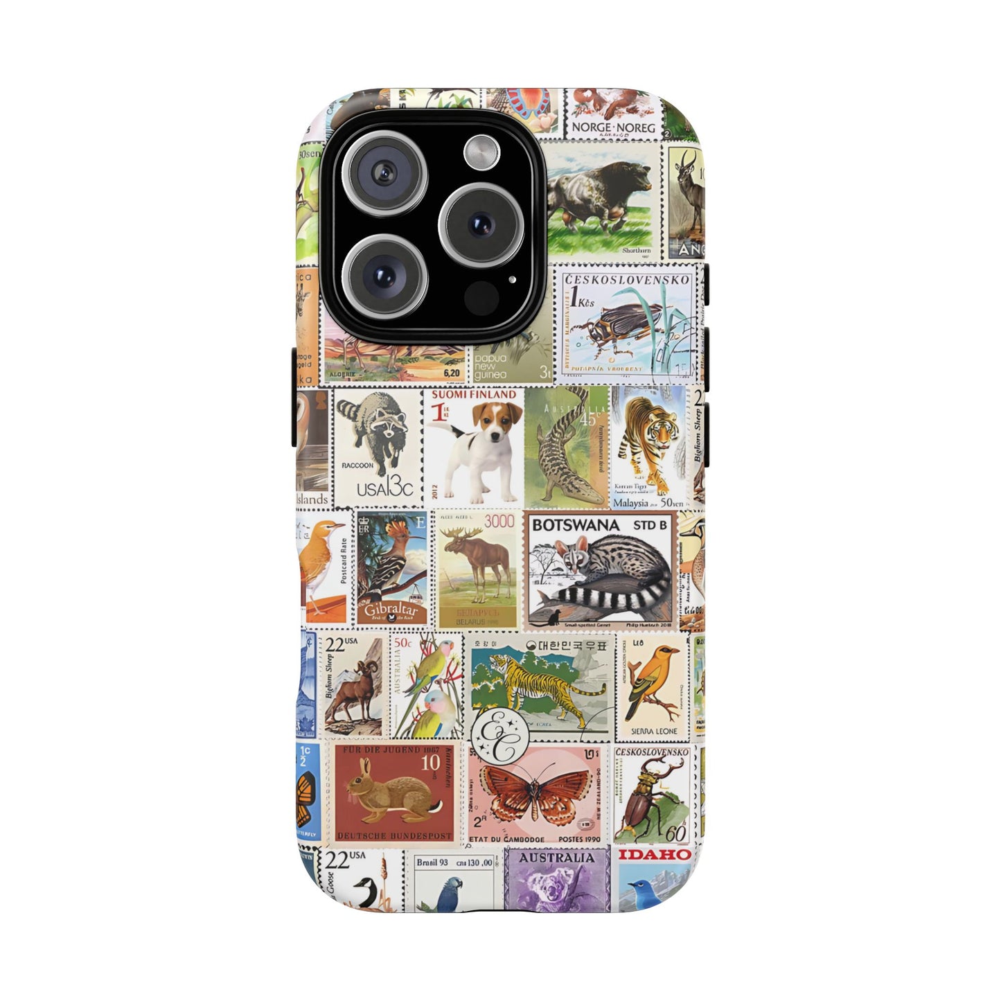 Wildlife Stamp Collage Tough Phone Case