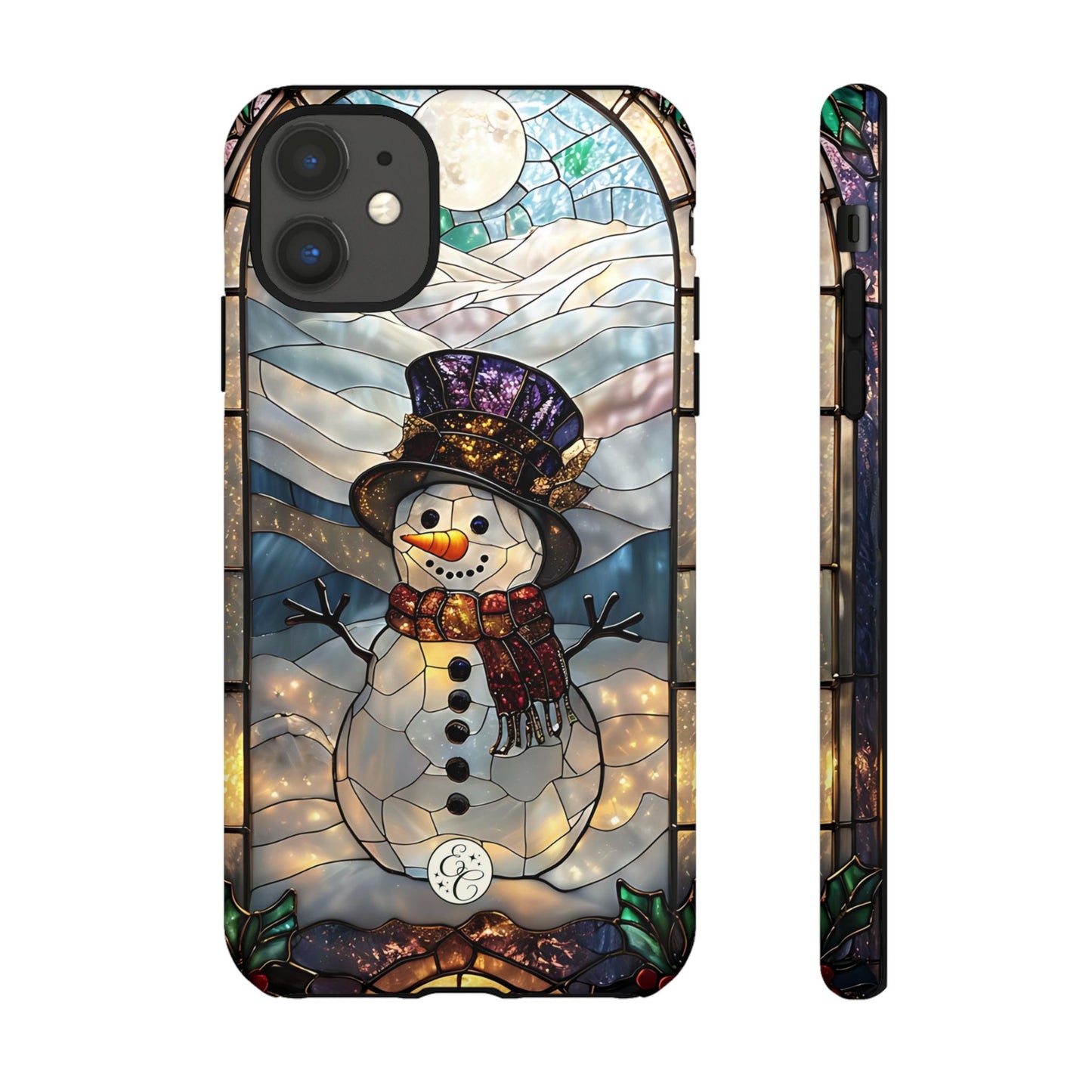 Snowman Stained Glass Tough Phone Case