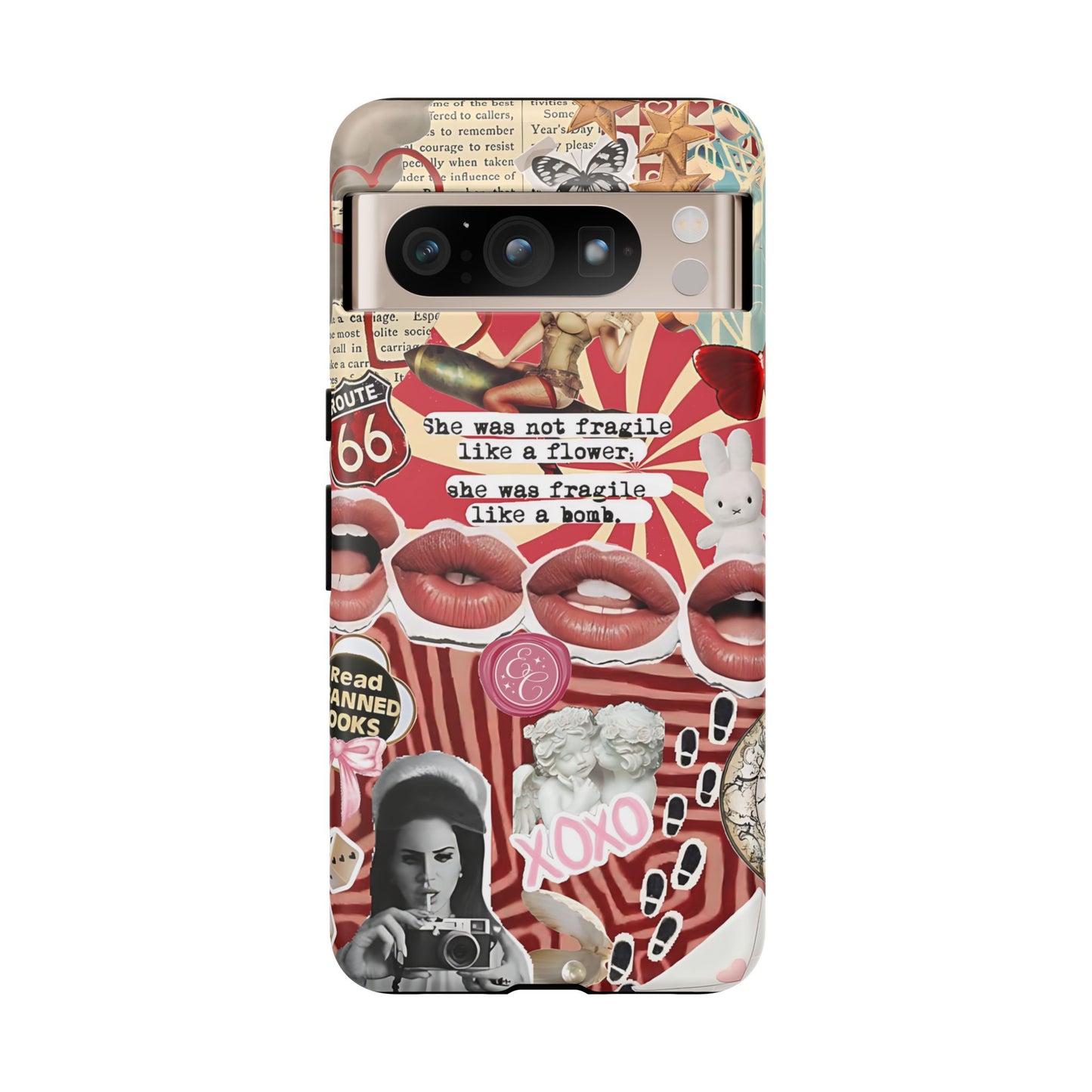 Feminine Aesthetic Retro Collage Tough Phone Case