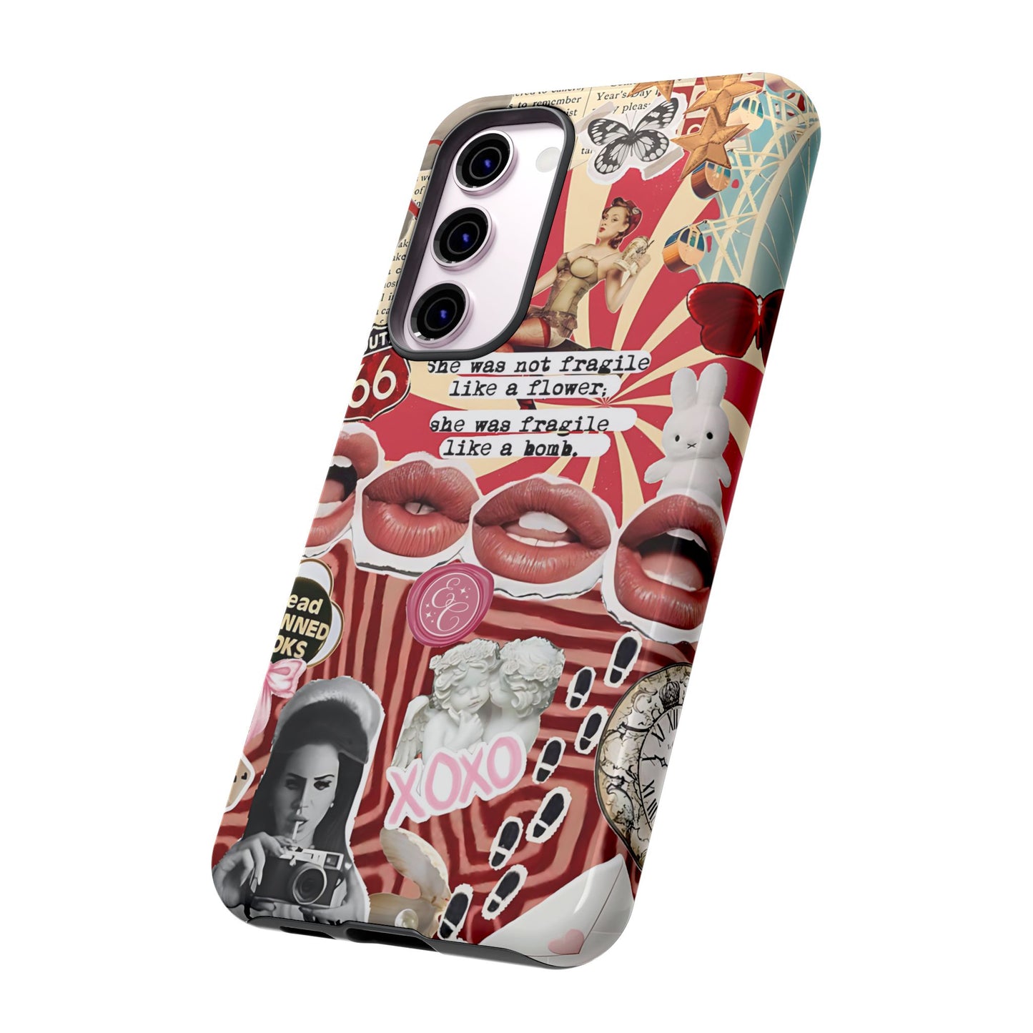 Feminine Aesthetic Retro Collage Tough Phone Case