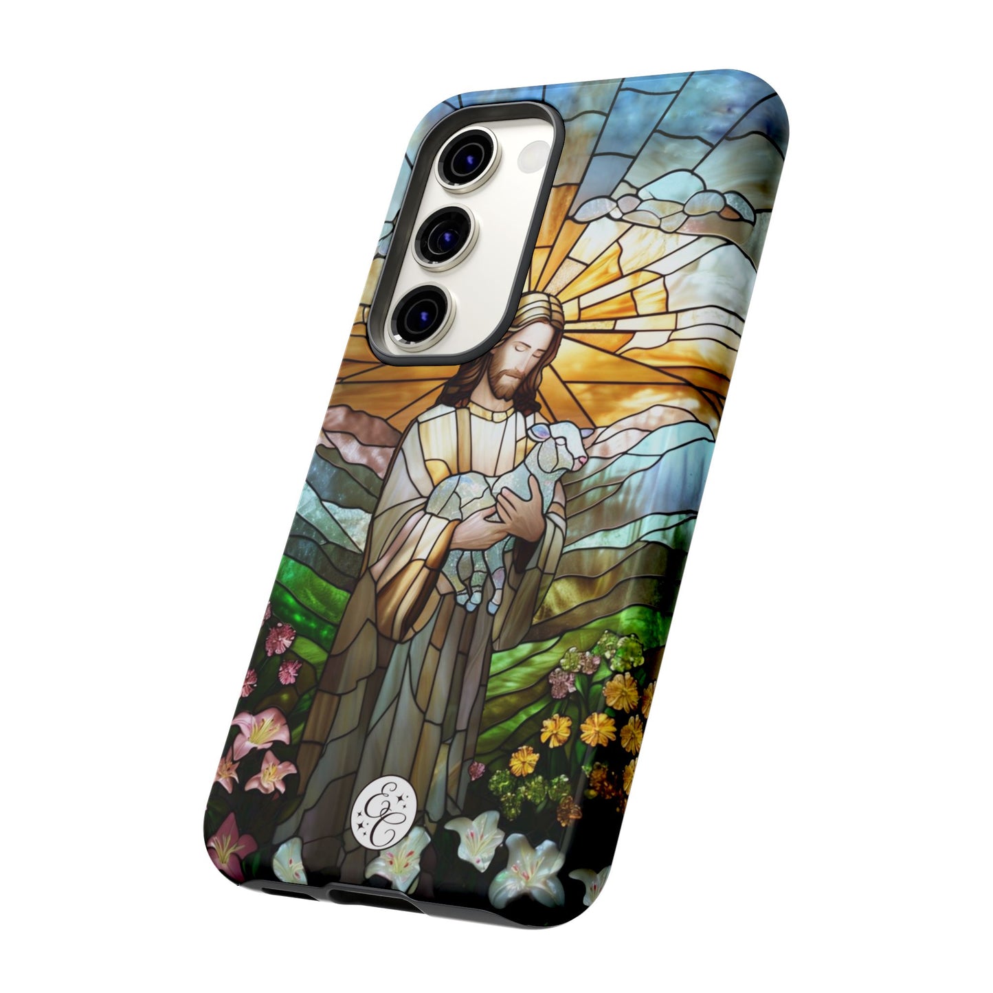 Jesus Holding a Lamb Stained Glass Tough Phone Case