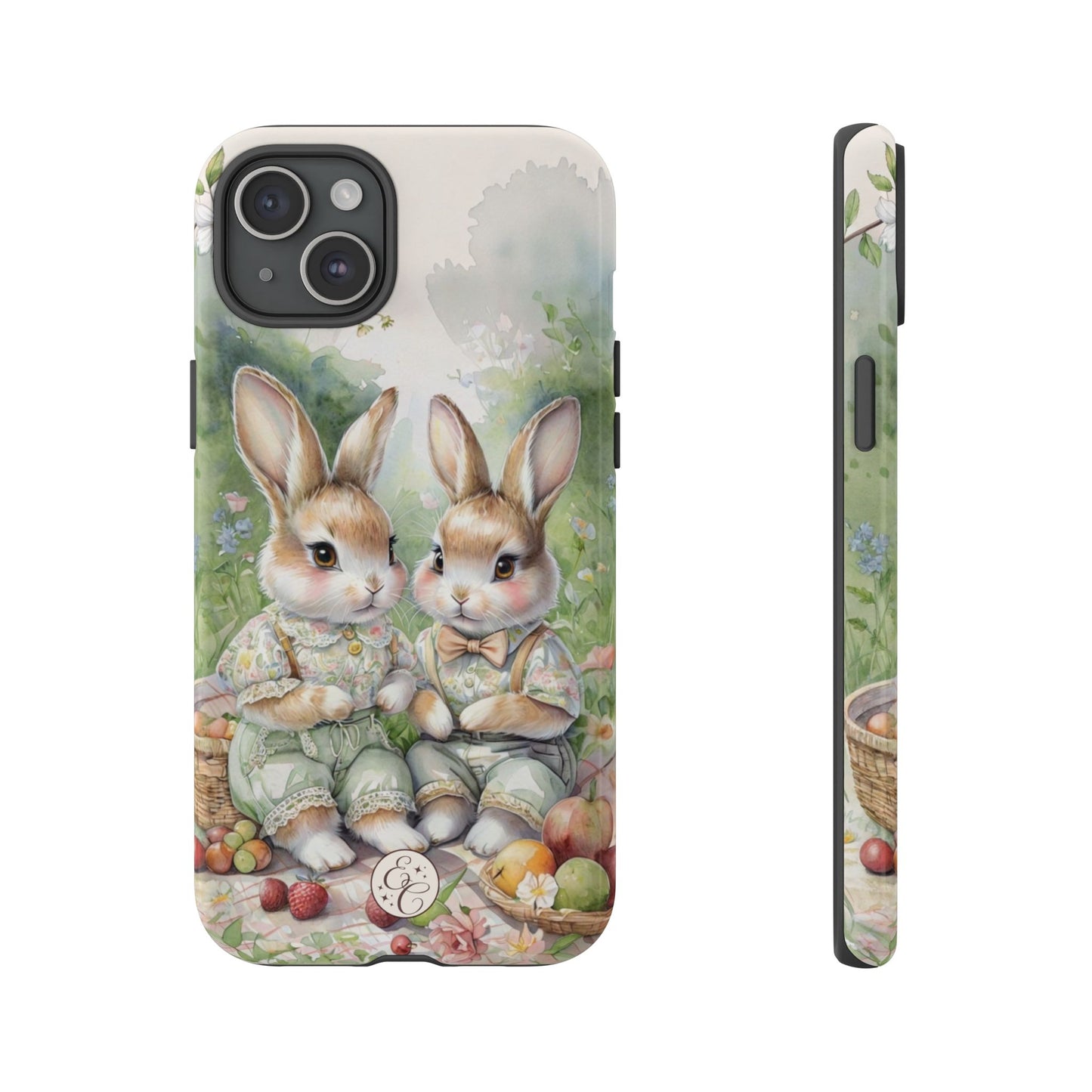Vintage Bunny Picnic Tough Phone Case