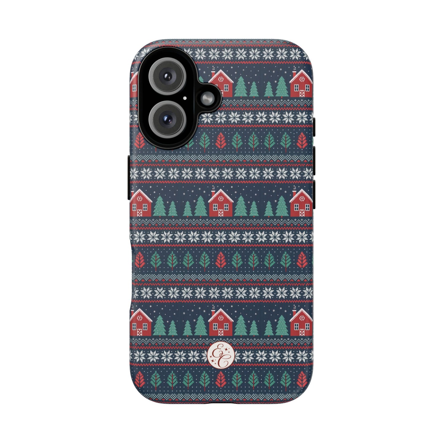 Winter Cottage Pattern Tough Phone Case