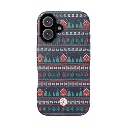 Winter Cottage Pattern Tough Phone Case
