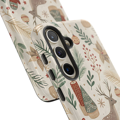 Rustic Christmas Reindeer Tough Phone Case