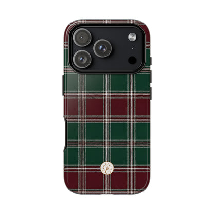 Green & Burgundy Plaid Tough Phone Case