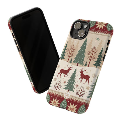 Vintage Christmas Reindeer Tough Phone Case