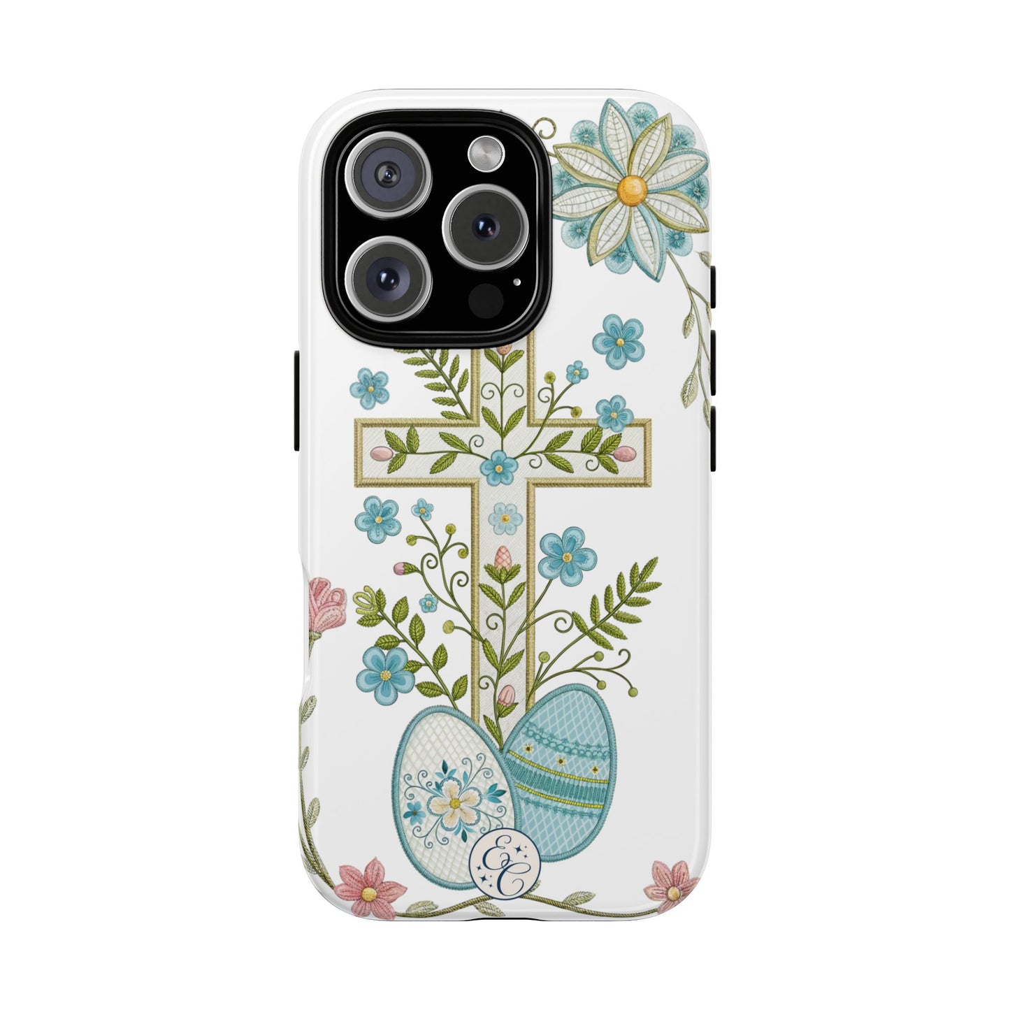 Vintage Easter Floral Cross Tough Phone Case