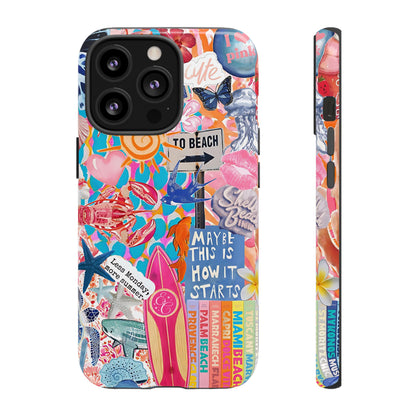 Colorful Beach Collage Tough Phone Case