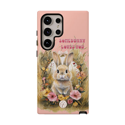 Somebunny Loves You Tough Phone Case - Peach