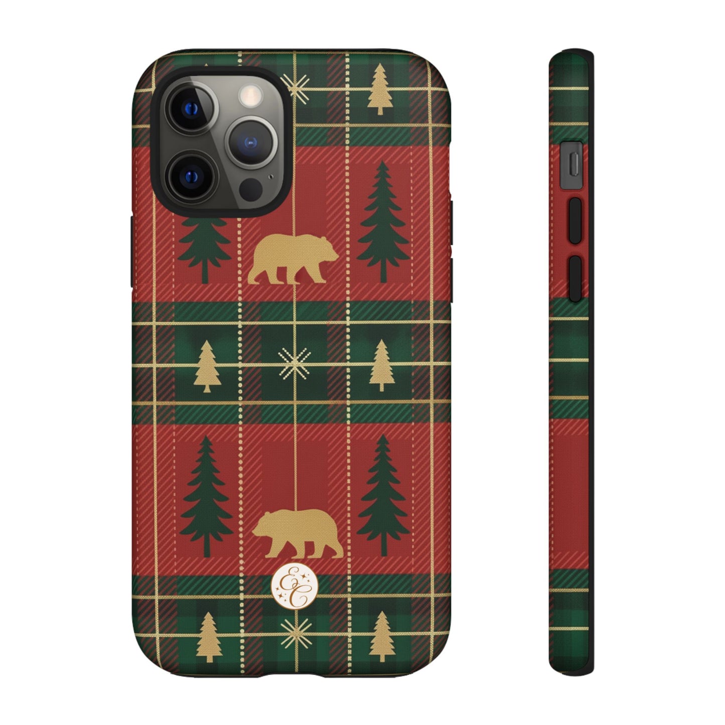 Christmas Bear Plaid Tough Phone Case