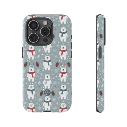 Cute Polar Bear Pattern Tough Phone Case