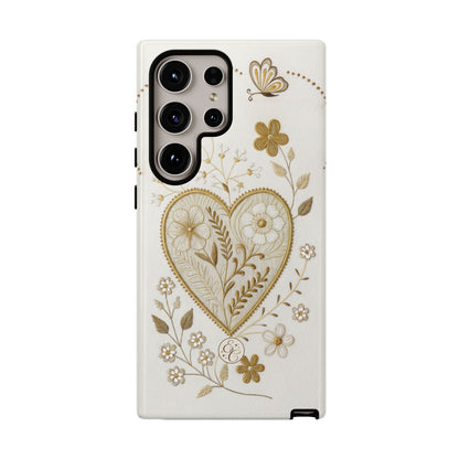 Floral Heart Design Tough Phone Case
