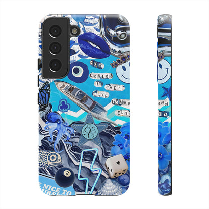 Eclectic Blue Collage Tough Phone Case
