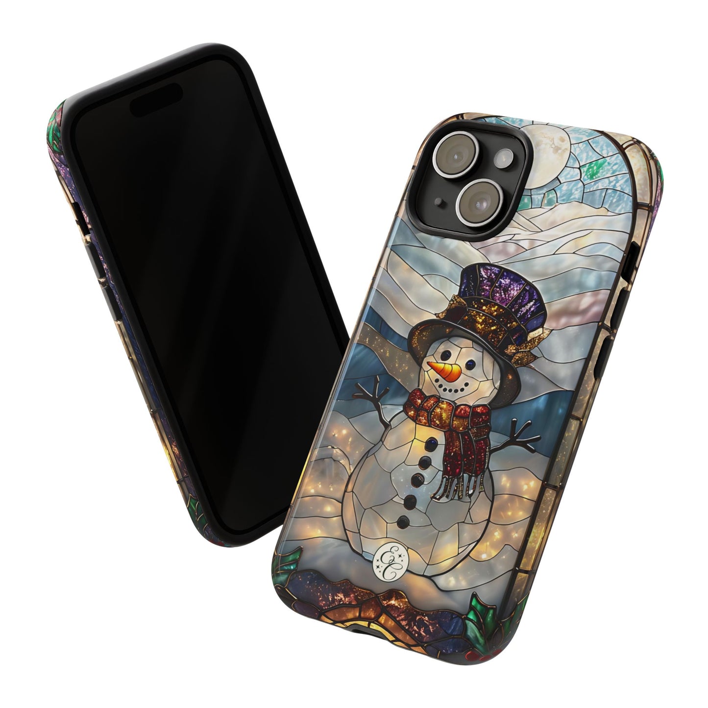 Snowman Stained Glass Tough Phone Case