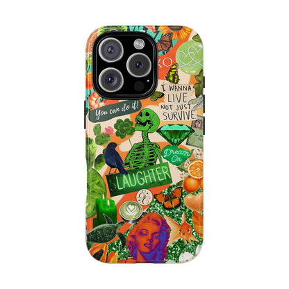 Green and Orange Collage Tough Phone Case