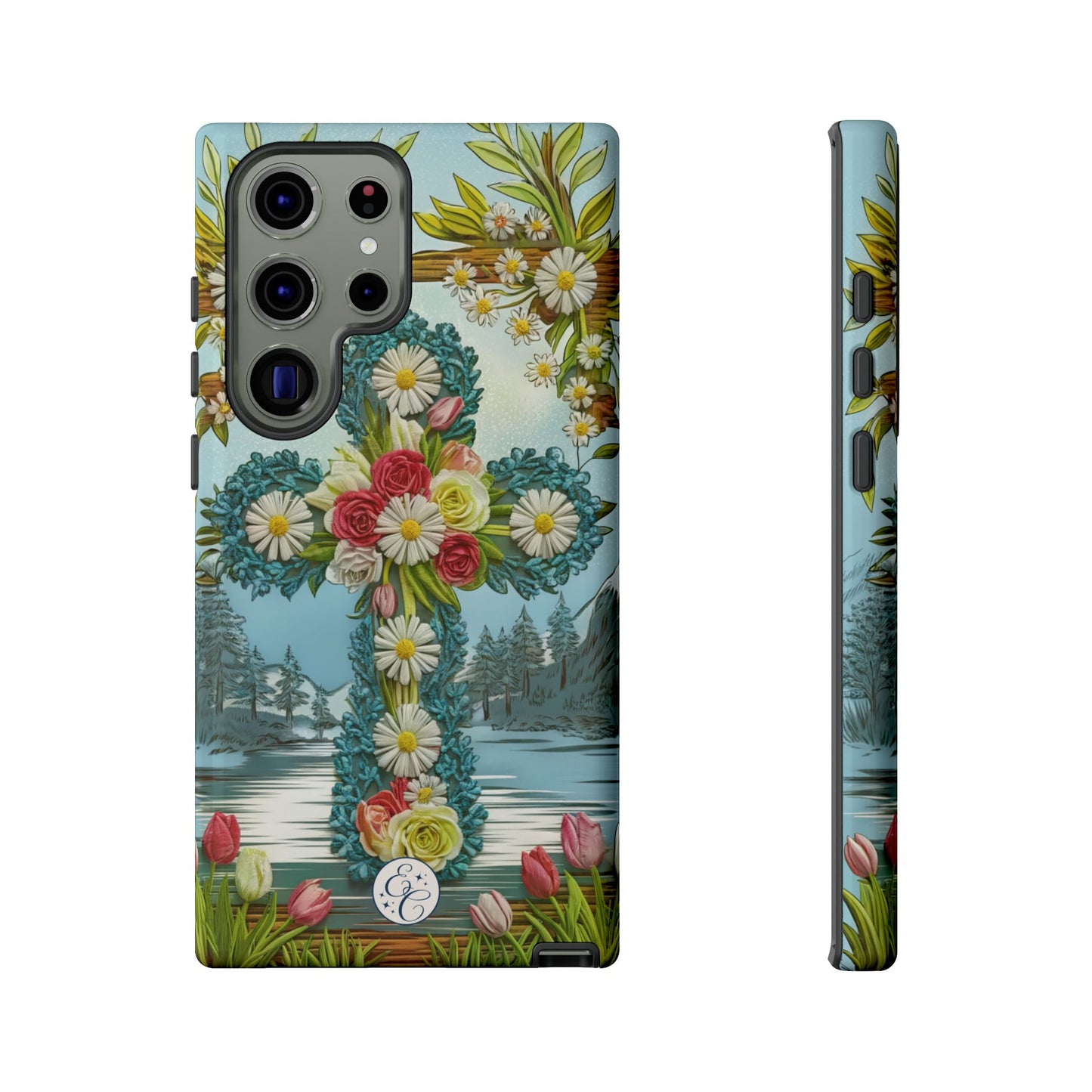Floral Cross Tough Phone Case