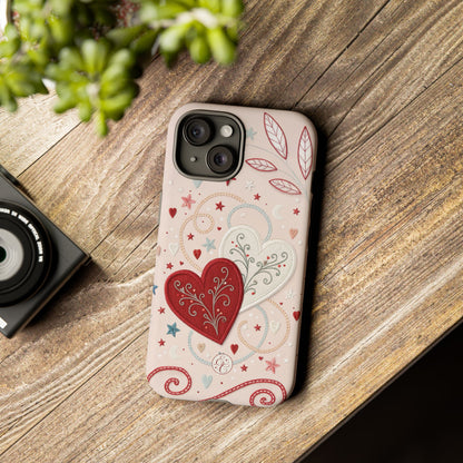 Interlinked Hearts Tough Phone Case