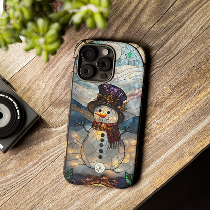 Snowman Stained Glass Tough Phone Case